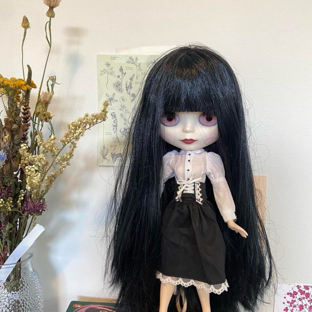 Gothic Black & White Doll Outfit for Fashion Dolls